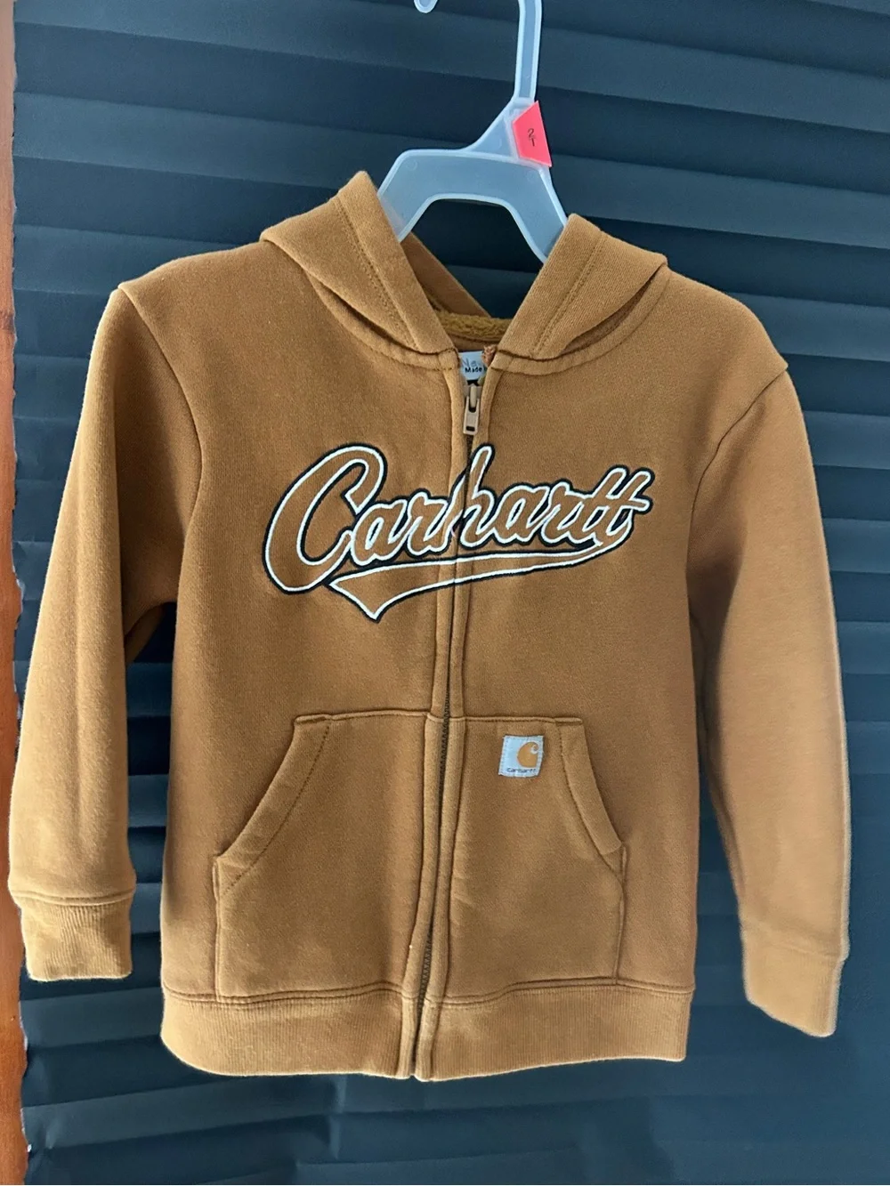 Carhartt Kids Hooded Zip Sweatshirt in Caramel
